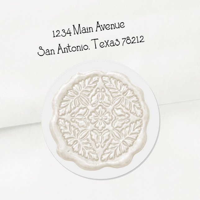 Sticker Rond Sceau de cire faux, crème (Créateur téléchargé)