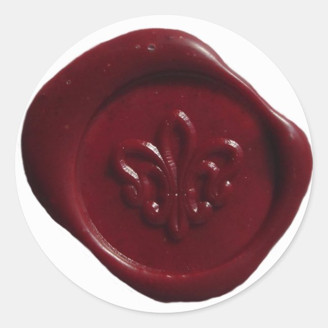 Sticker Rond Sceau de cire Faux en rouge (Devant)