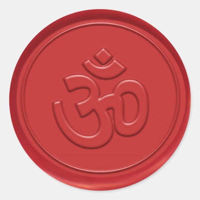 Sticker Rond Sceau de cire Om (Devant)