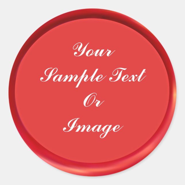 Sticker Rond Sceau de cire rouge (Devant)