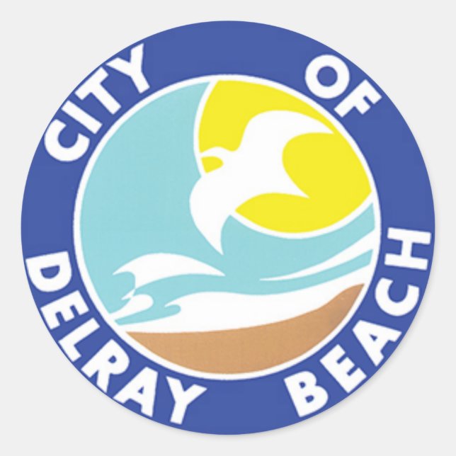 Sticker Rond Sceau de Delray Beach, Floride (Devant)