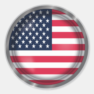 Sticker Rond Sceau de drapeau américain