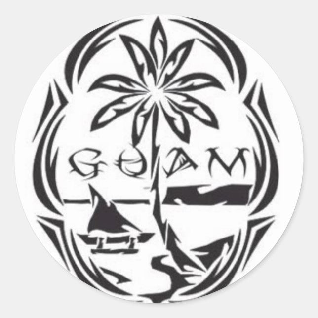 Sticker Rond Sceau de Guam (Devant)