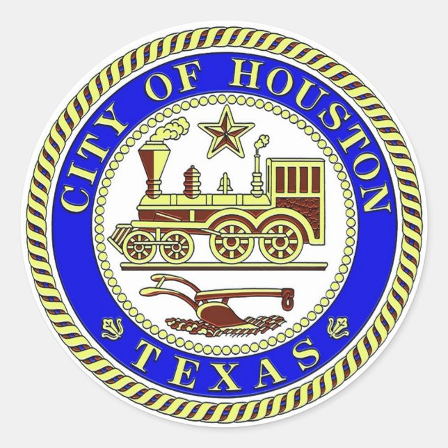 Sticker Rond Sceau de Houston (Devant)