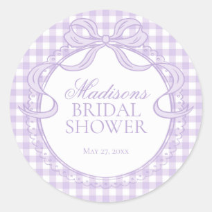Sticker Rond Sceau de la Fête de Mariage à Ruban Coquette en Vi