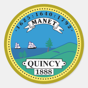 Sticker Rond Sceau de la ville de Quincy, Massachusetts