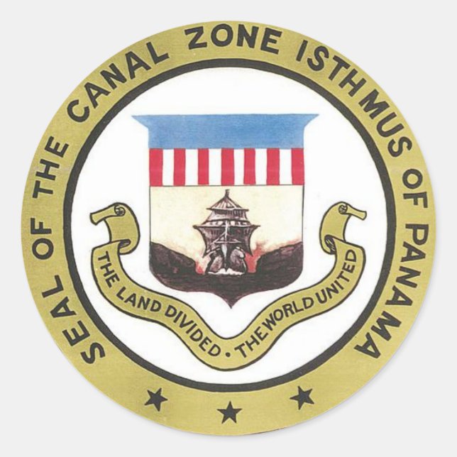 STICKER ROND SCEAU DE LA ZONE DU CANAL DE PANAMA (Devant)