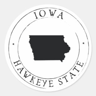 Sticker Rond Sceau de l'enveloppe de l'autocollant d'état Iowa