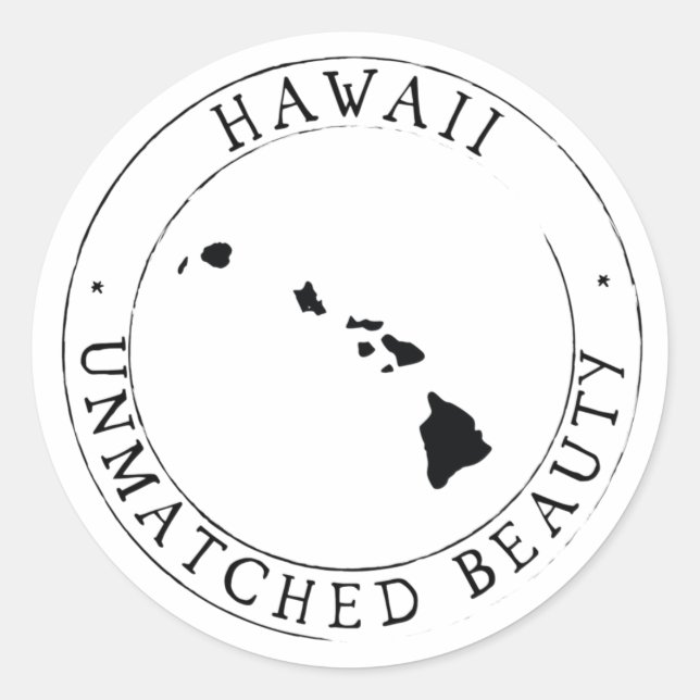 Sticker Rond Sceau de l'enveloppe de l'autocollant Hawaii (Devant)