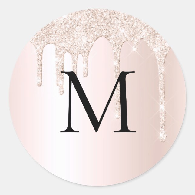 Sticker Rond Sceau de l'enveloppe de Parties scintillant rose p (Devant)