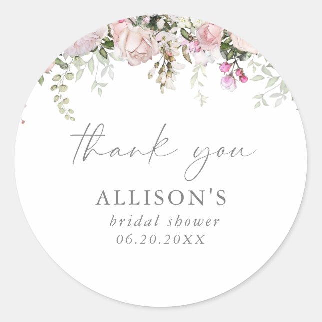Sticker Rond Sceau de Merci floral de printemps (Devant)