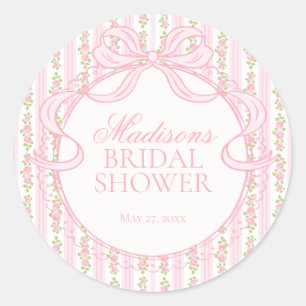 Sticker Rond Sceau de Réception de Mariage Floral Fancy Vintage