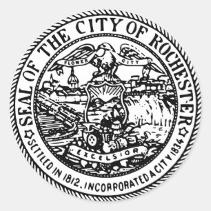 Sticker Rond Sceau de Rochester, New York