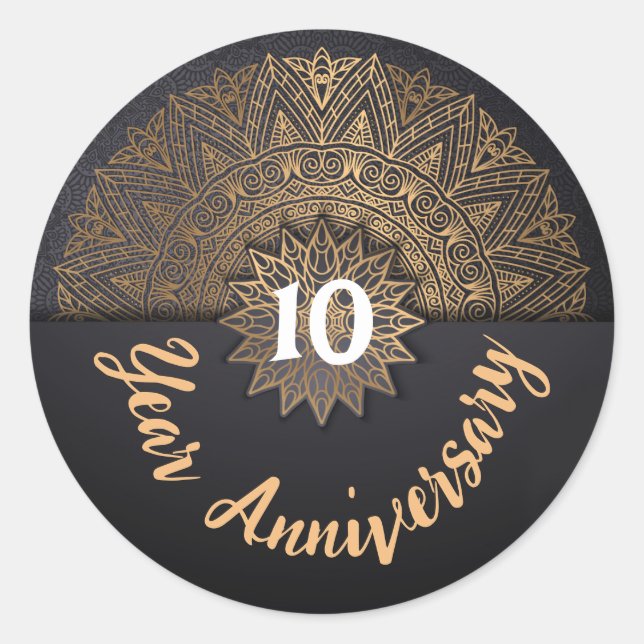Sticker Rond Sceau d'enveloppe 10 ans (Devant)