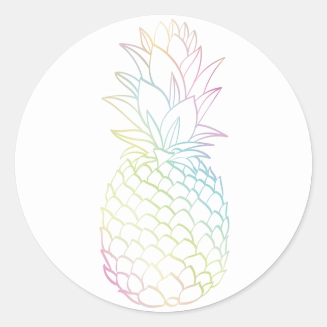 Sticker Rond Sceau d'enveloppe arc-en-ciel ombre à ananas chic  (Devant)