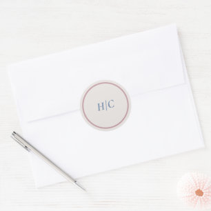 Sticker Rond Sceau d'enveloppe avec initiales de mariés minimal