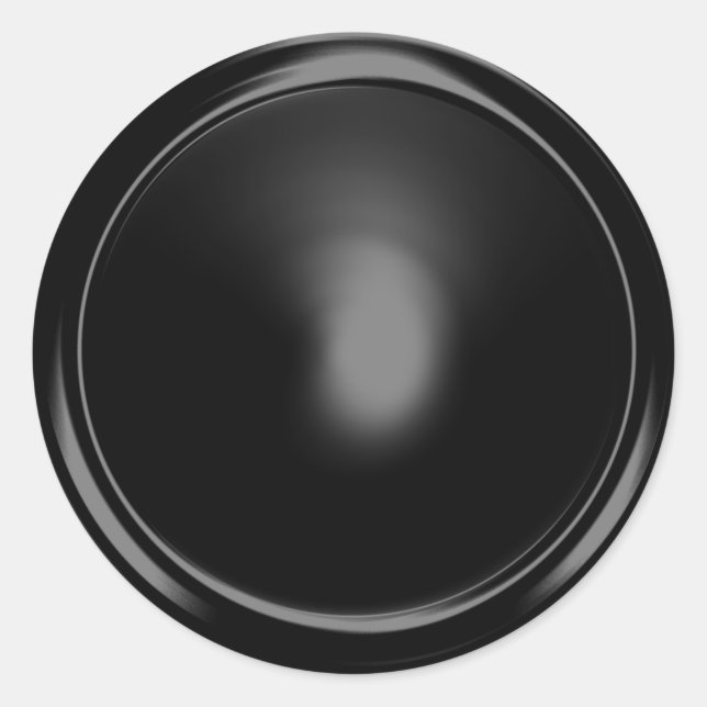 Sticker Rond Sceau d'enveloppe brillant noir (Devant)