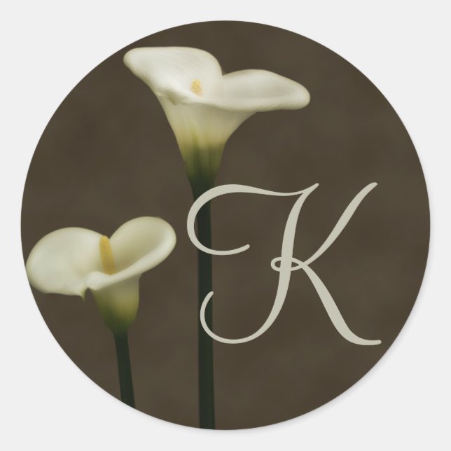 Sticker Rond Sceau d'enveloppe Calla Lily K (Devant)