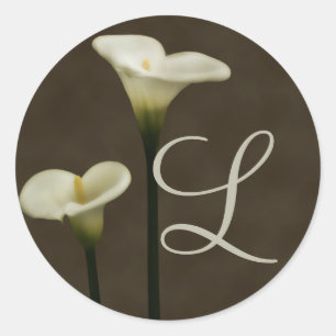 Sticker Rond Sceau d'enveloppe Calla Lily L