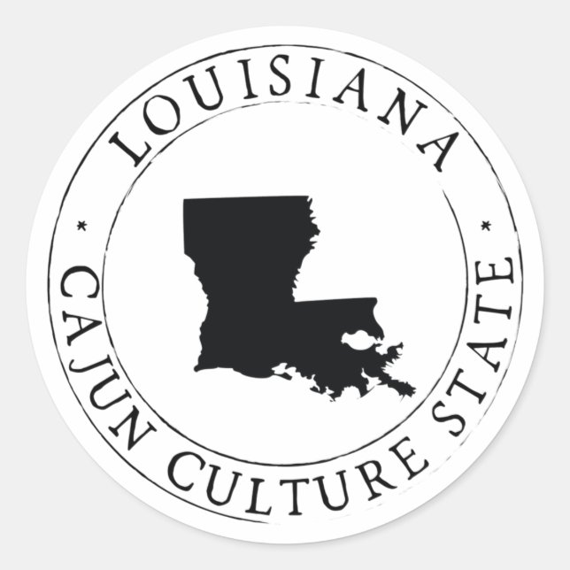 Sticker Rond Sceau d'enveloppe culturelle de Louisiana Cajun (Devant)