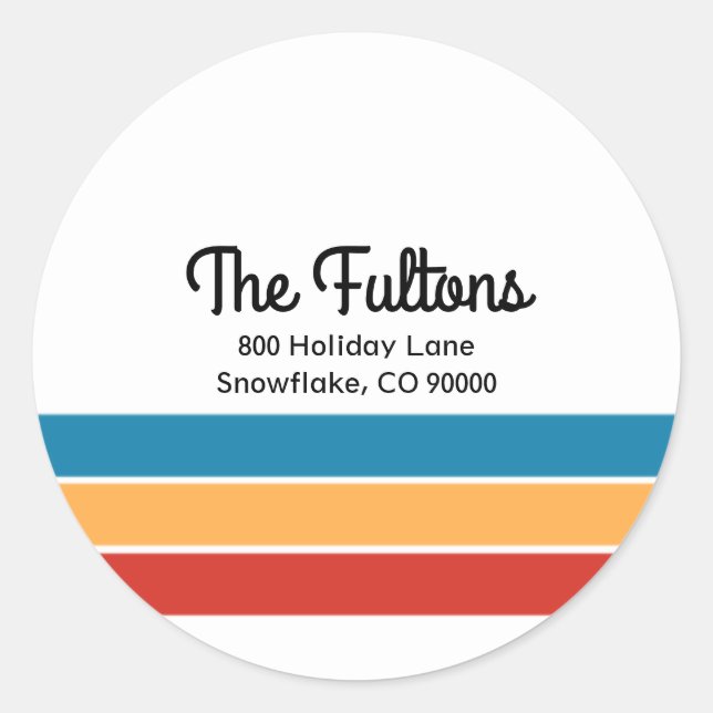 Sticker Rond Sceau d'enveloppe d'adresse de retour joyeux (Devant)