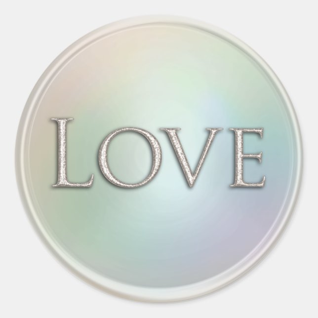 Sticker Rond Sceau d'enveloppe d'amour argent (Devant)