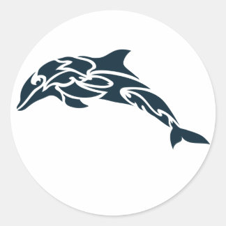 Sticker Rond Sceau d'enveloppe dauphin