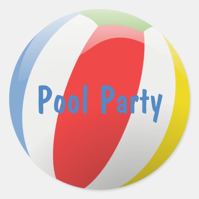 Sticker Rond Sceau d'enveloppe de Beach Ball Party (Devant)