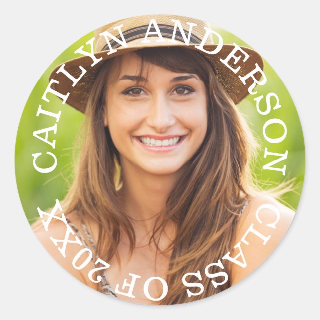 Sticker Rond Sceau d'enveloppe de classe Cercle chic (Devant)