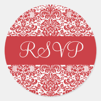 Sticker Rond Sceau d'enveloppe de Damas RSVP