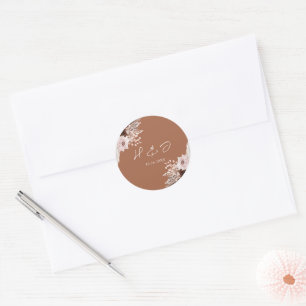 Sticker Rond Sceau d'enveloppe de Faire-part de mariage en terr