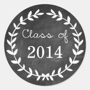 Sticker Rond Sceau d'enveloppe de graduation du laurier de tabl