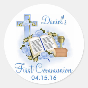 Sticker Rond Sceau d'enveloppe de la première communion de la C