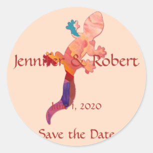 Sticker Rond Sceau d'enveloppe de Lizard couché du sud-ouest