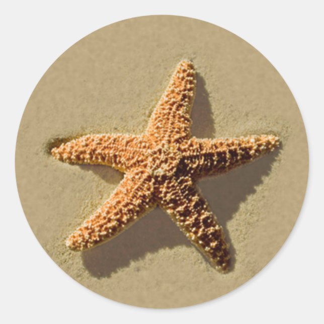 Sticker Rond Sceau d'enveloppe de mariage de Starfish Tropical  (Devant)
