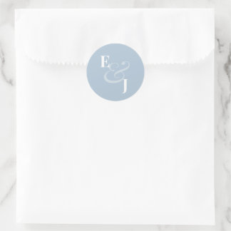 Sticker Rond Sceau d'enveloppe de mariage inversé D Bleu Ampers