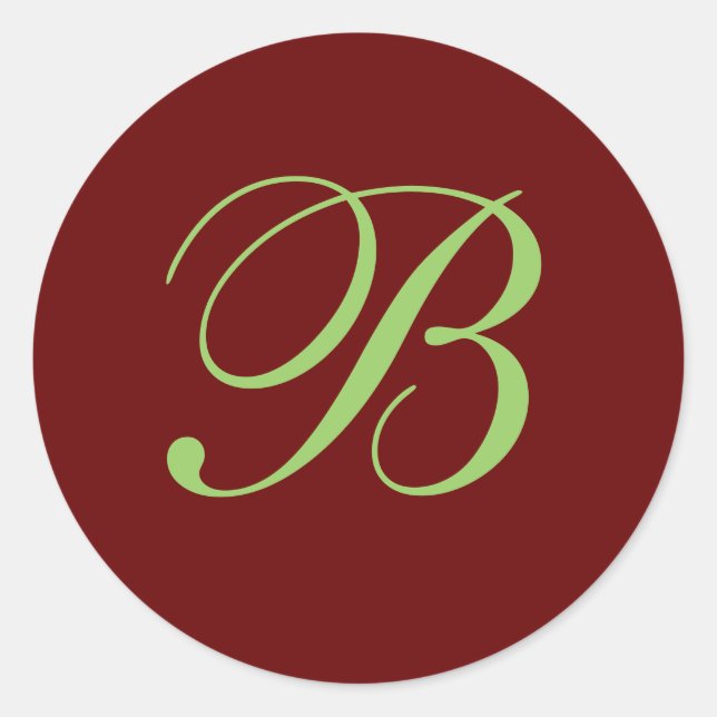 Sticker Rond Sceau d'enveloppe de monogramme B (Devant)