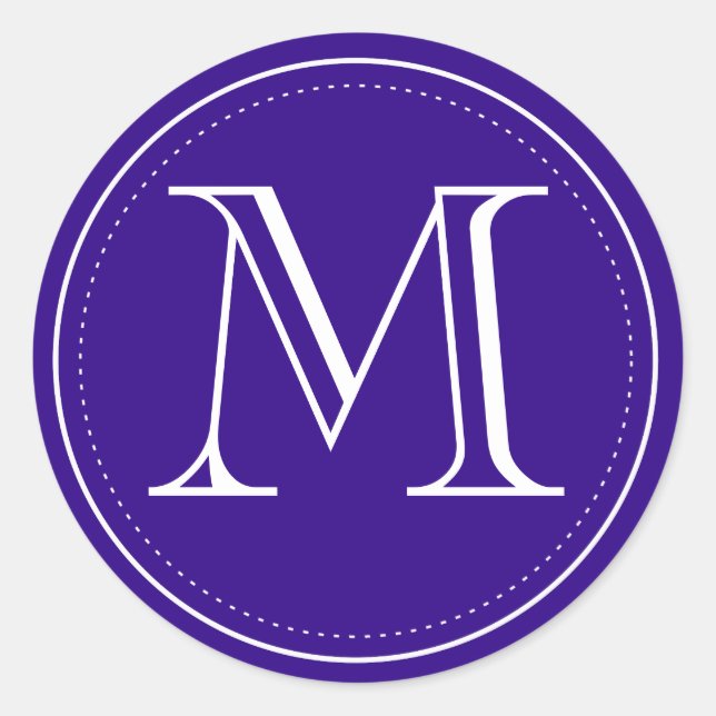Sticker Rond Sceau d'enveloppe de monogramme de la marine par i (Devant)