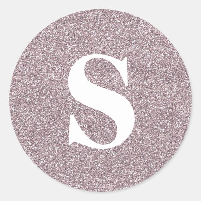 Sticker Rond Sceau d'enveloppe de monogramme de Parties scintil (Devant)