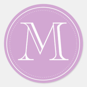 Sticker Rond Sceau d'enveloppe de monogramme orchidée par impri