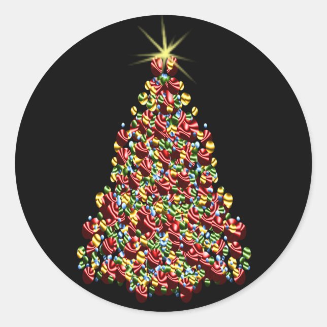 Sticker Rond Sceau d'enveloppe de Noël de Noël de Noël de l'Arb (Devant)