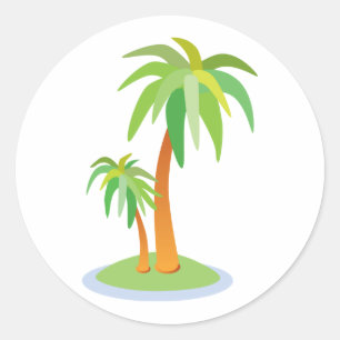 Sticker Rond Sceau d'enveloppe de palmiers Mariages tropicaux