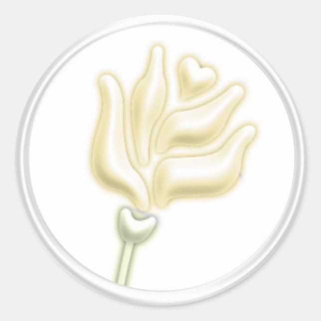 Sticker Rond Sceau d'enveloppe de rose jaune (Devant)