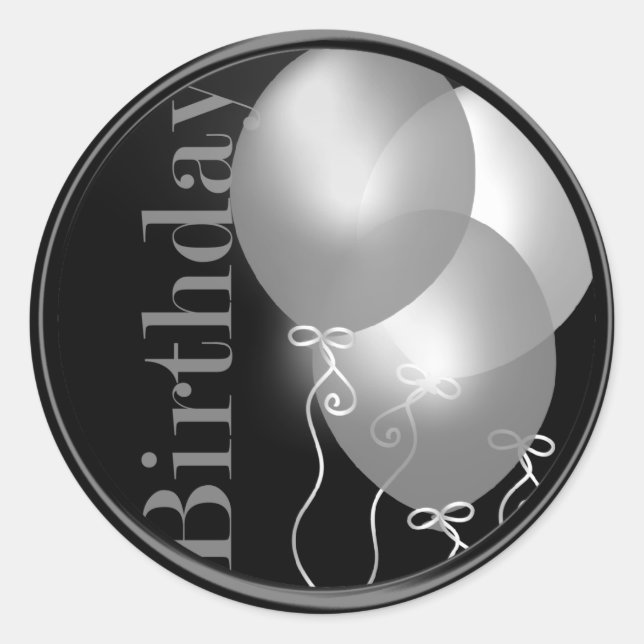 Sticker Rond Sceau d'enveloppe des ballons d'anniversaire (Devant)
