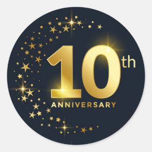 Sticker Rond Sceau d'enveloppe du 10e anniversaire