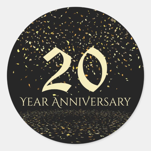 Sticker Rond Sceau d'enveloppe du 20e anniversaire (Devant)