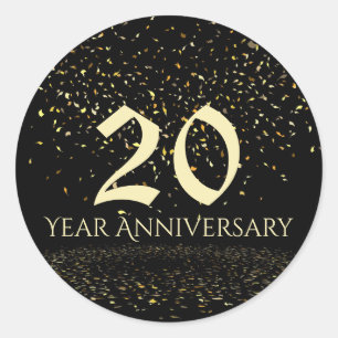 Sticker Rond Sceau d'enveloppe du 20e anniversaire