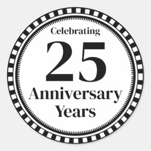 Sticker Rond Sceau d'enveloppe du 25 ans