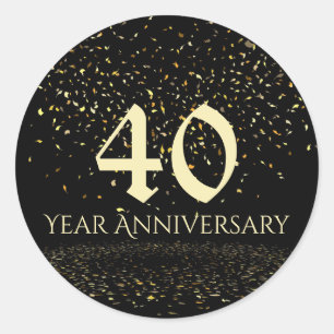 Sticker Rond Sceau d'enveloppe du 40e anniversaire