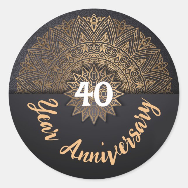 Sticker Rond Sceau d'enveloppe du 40e anniversaire (Devant)